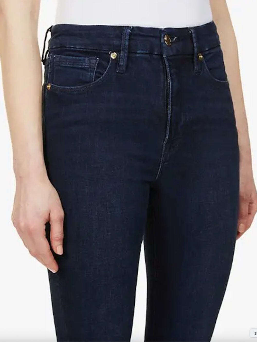 GOOD AMERICAN Skinny Jeans Slim High Rise Dark Blue Denim SZ 4/27